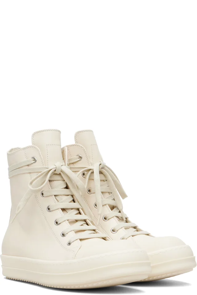 Rick Owens Off-White Temple Sneakers, photo 4 of 5 from SSENSE
