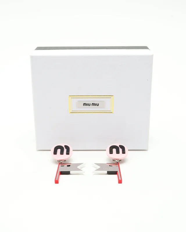 Miu Miu Rhinestone Clip-on Earrings in Resin from A Retro Tale, photo 3 of 5