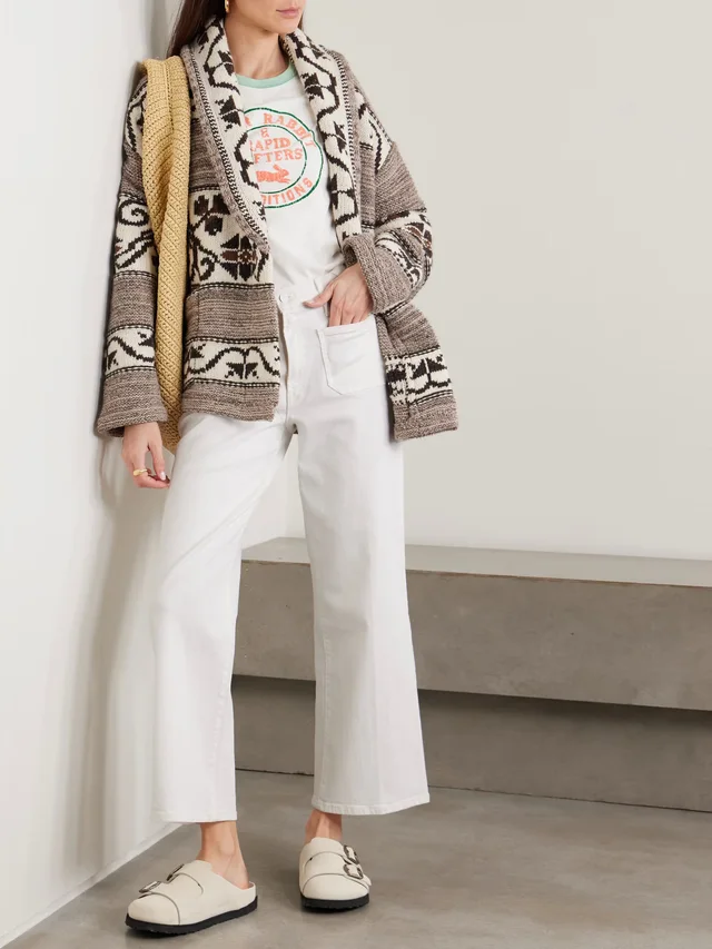 MOTHER Patch Pocket Mid Rise Maven Ankle straight-leg jeans in White, photo 2 of 2 from NET-A-PORTER (Canada)
