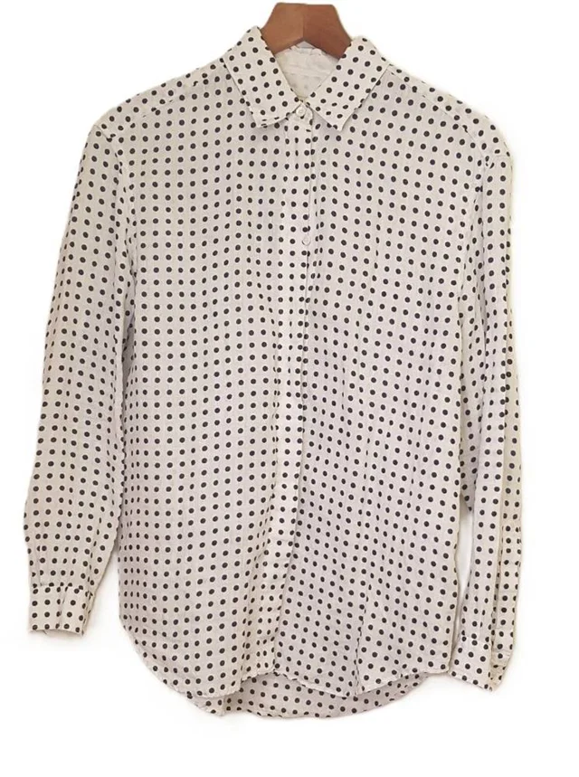 Burberry Polka Dot Shirt White Size: 6 in White Linen from Oxfam Online Shop