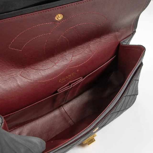 Chanel Aged Calfskin Large Reissue 2.55 Bag in Black Calfskin from Labellov, photo 6 of 9