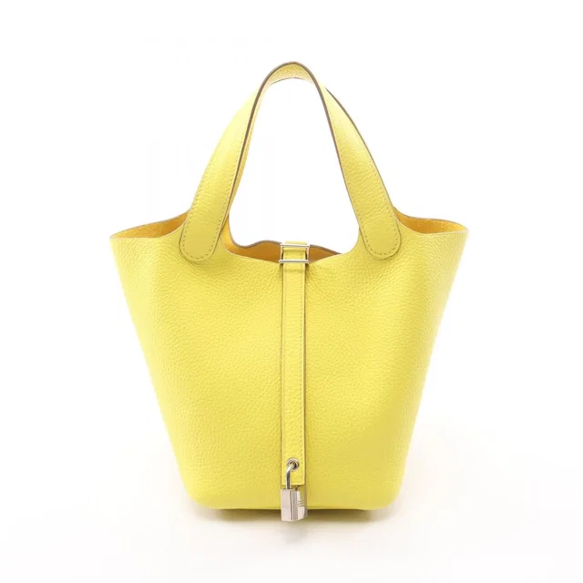 Hermès Picotin Lock PM Lime Leather Handbag in Leather from The Reluxe