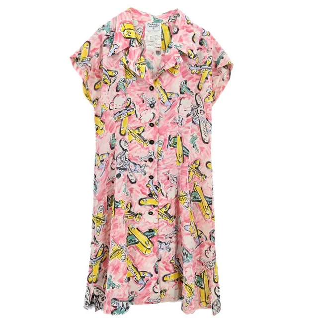Chanel 1994 Sleeveless Dress Pink #40 in Pink Silk from AMORE Vintage Tokyo