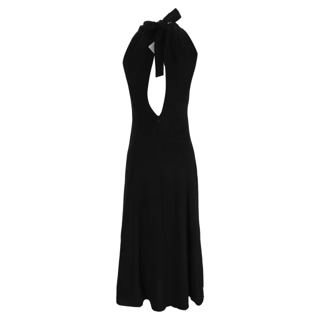 Dries Van Noten Halter Dress in Black Polyester in black, photo 3 of 6 from ShopSimon
