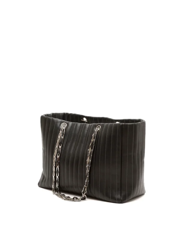 Chanel Large Vertical Quilted Mademoiselle Tote Bag in Leather from A Retro Tale, photo 3 of 8