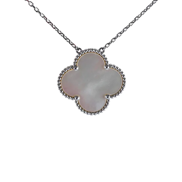 Van Cleef and Arpels Magic Alhambra Pendant 18k White Gold Mother of Pearl in White from The Purse Affair