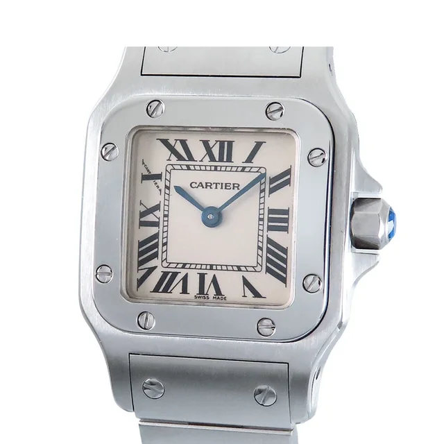 Santos Galbee SM Ivory SS Santos de Cartier Watch Quartz in White from The Reluxe
