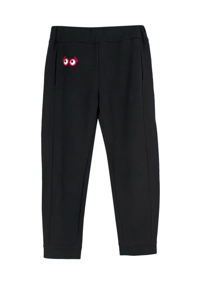 Fendi Black Red Eye Detail Joggers in Black from HEWI