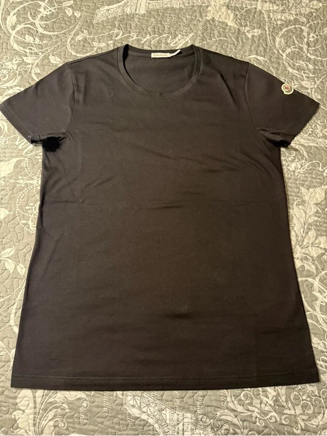Moncler Short Sleeve Logo Patch Crew Tee in black from Poshmark