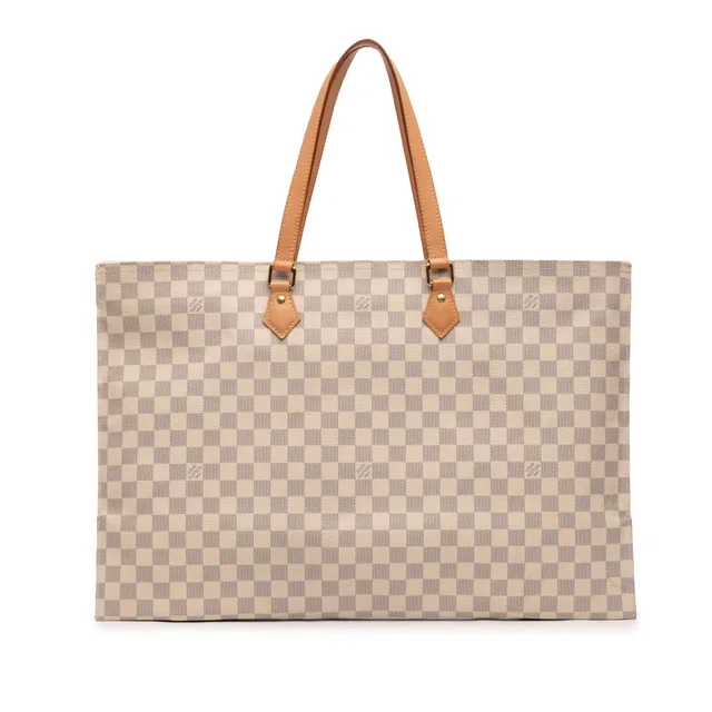 Tan Louis Vuitton Damier Azur All In MM Tote Bag in Brown Canvas from Designer Revival