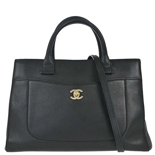 Chanel 2017-2018 Black Calfskin Neo Executive Cerf 2way Shoulder Tote Bag in Black Calfskin from AMORE Vintage Tokyo