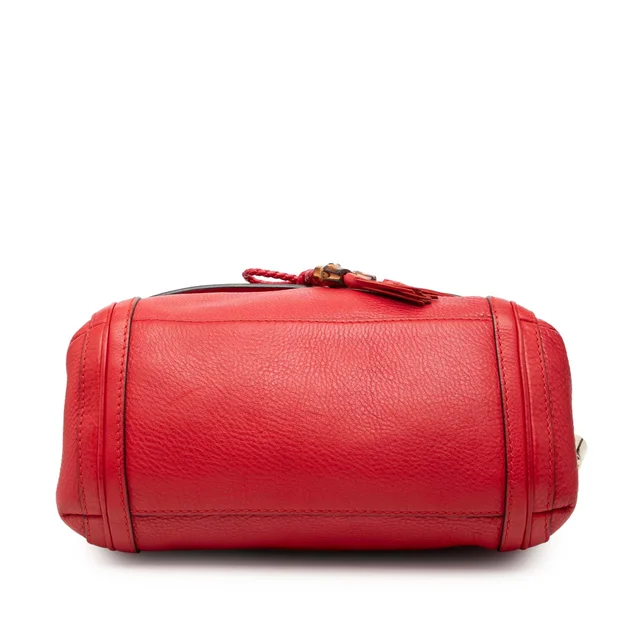 Red Gucci Leather Bella Satchel in Red Leather from Designer Revival, photo 2 of 2