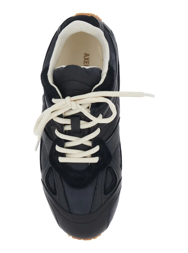 Axel arigato 'Slow Runner' Black Sneaker with Insert Design and Grooved Sole in Leather and Suede Woman in Black 40% Leather 33% Suede 27% Nubuck, photo 7 of 8 from Gaudenzi Boutique