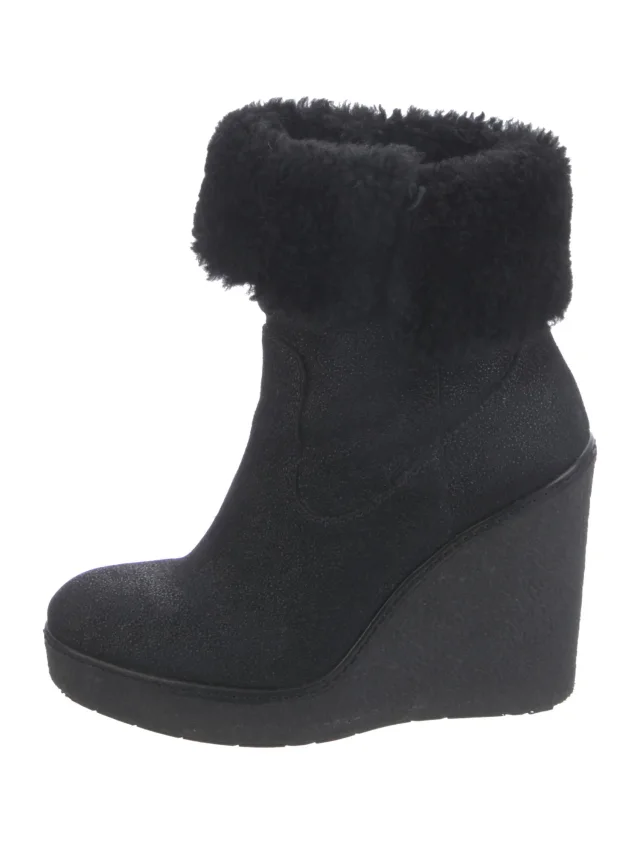 Moncler Suede Boots in black Suede from The RealReal