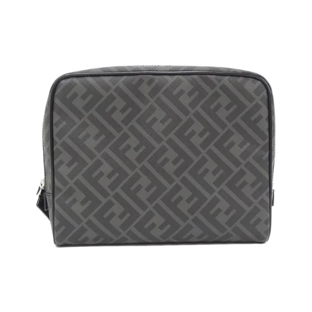 Fendi 7N0116 AGLR Pouch in F0GXN/NERO / SILVER metal fittings coating canvas from KOMEHYO