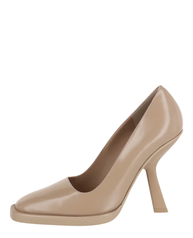 Salvatore Ferragamo Anser X5 Leather Pumps in beige, photo 6 of 6 from ShopSimon