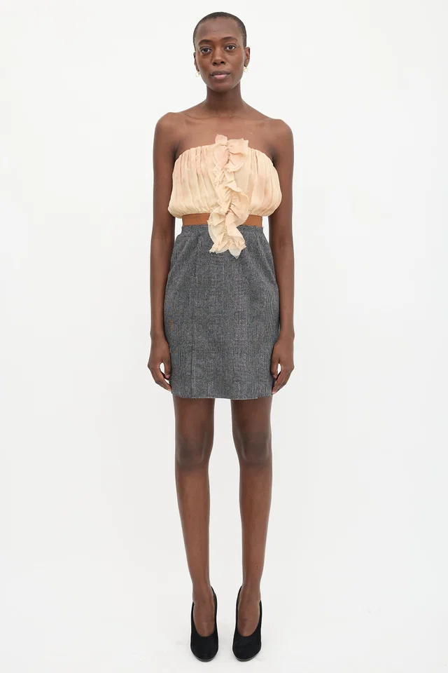 Dolce & Gabbana Chiffon & Tweed Dress in Tweed from VSP Consignment