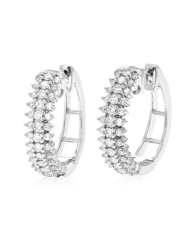 Amairah Silver 0.75 ct. tw. Lab-Grown Diamond Hoops, image 1 of 1 from Rue La La