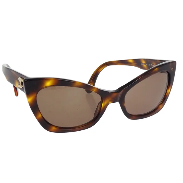 Chanel Sunglasses Eyewear Brown Small Good in Brown Resin from AMORE Vintage Tokyo