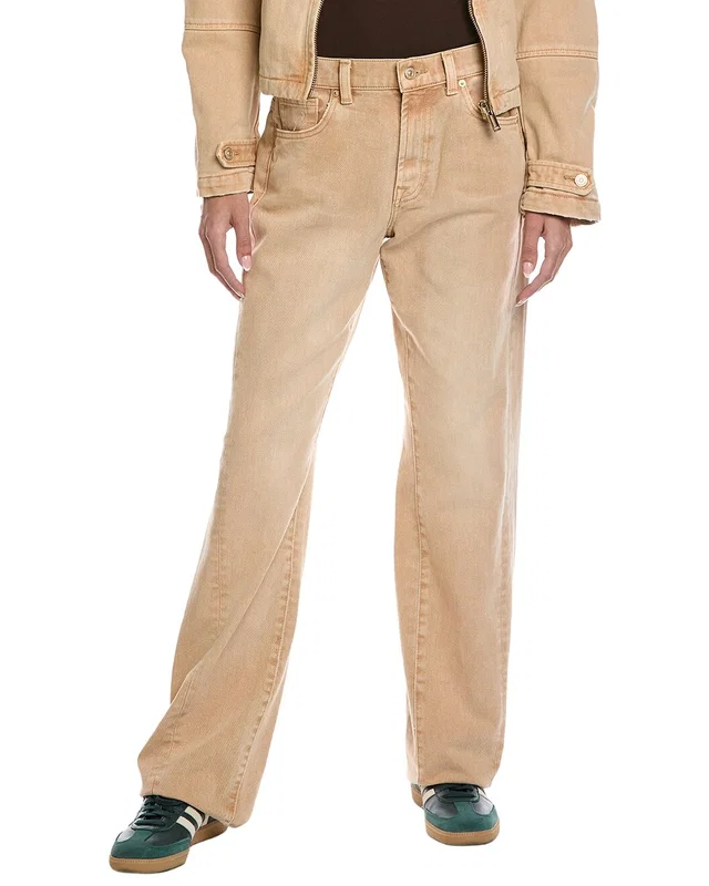 7 For All Mankind Twisted Tess Sand Dune Straight Jean, image 1 of 1 from Rue La La