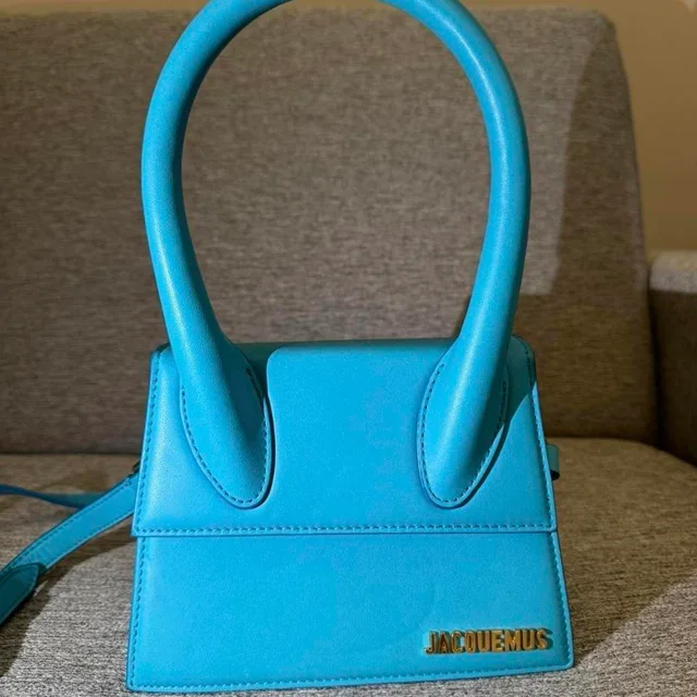 Jacquemus Women's Satchels - Blue in blue from Depop, photo 3 of 7