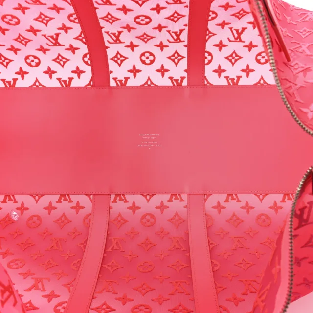 Louis Vuitton Monogram Fluo See Through Keepall Bandouliere 50 Rose in Pink Leather from FASHIONPHILE, photo 4 of 8