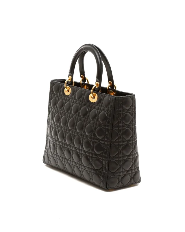 Large Lady Dior Handbag in Leather from A Retro Tale, photo 3 of 9
