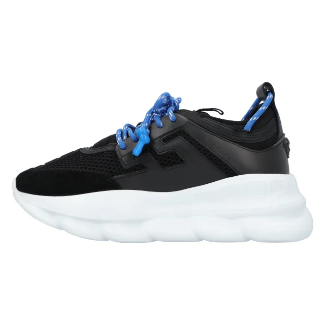 VERSACE Chain Reaction Sneaker in Black, photo 2 of 3 from ShopSimon