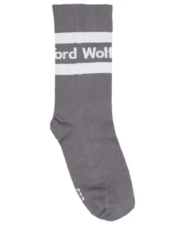 Wolford Logo rib knit cotton blend socks in 57% Polyamide, 19% Cotton, 12% Elastane, 12% Polypropylene, photo 2 of 3 from LUISAVIAROMA