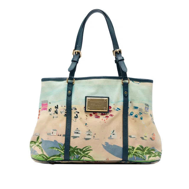 Blue Louis Vuitton Ailleurs Cabas Promenade PM Tote Bag in Blue Canvas from Designer Revival