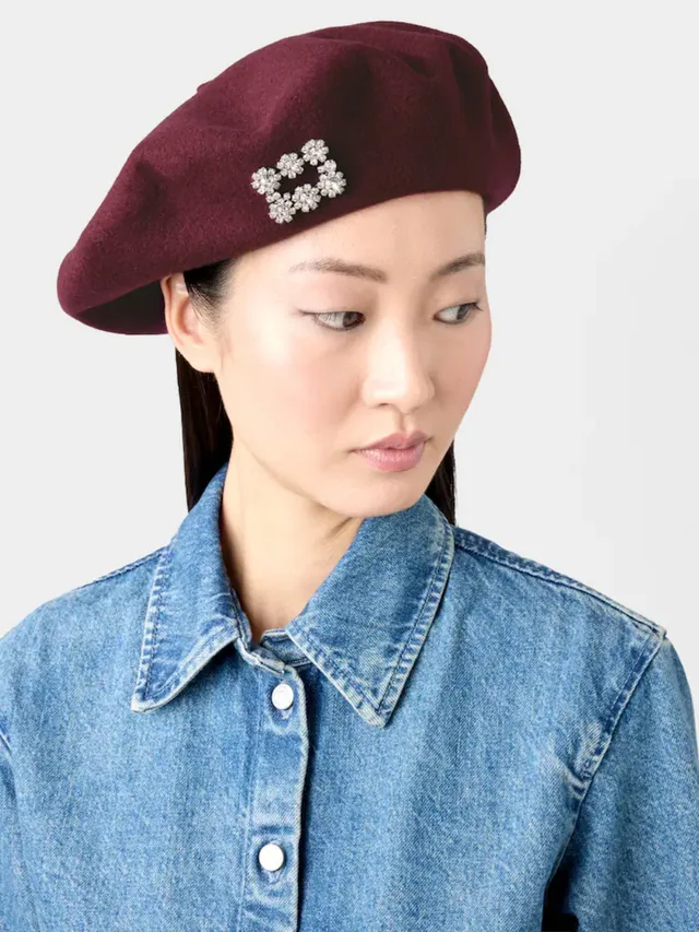 Roger Vivier Efflorescence Beret in wool, photo 5 of 5 from SENSER