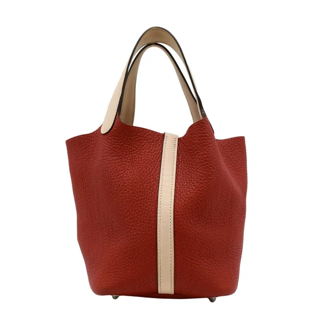 Hermès Picotin Lock 18 Taurillon Clemence Leather Hobo Bag Red in Red Clemence leather from Dallas Designer Handbags