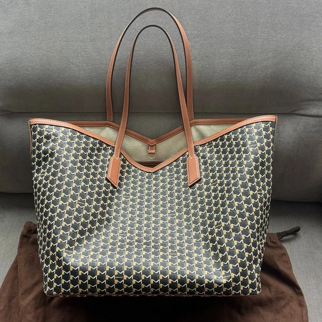 Moynat M Canvas Gm Brown Tote Large Authentic Coated Canvas Leather Black in black|brown|red Coated canvas from Poshmark