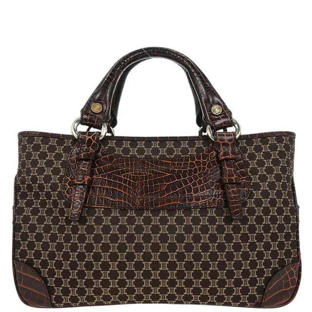 Celine Brown Macadam Boogie Bag Handbag in Brown Canvas from AMORE Vintage Tokyo