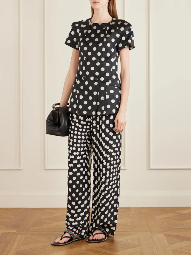 DRIES VAN NOTEN Bonny polka-dot jacquard jacket in Black, photo 2 of 2 from NET-A-PORTER (Canada)