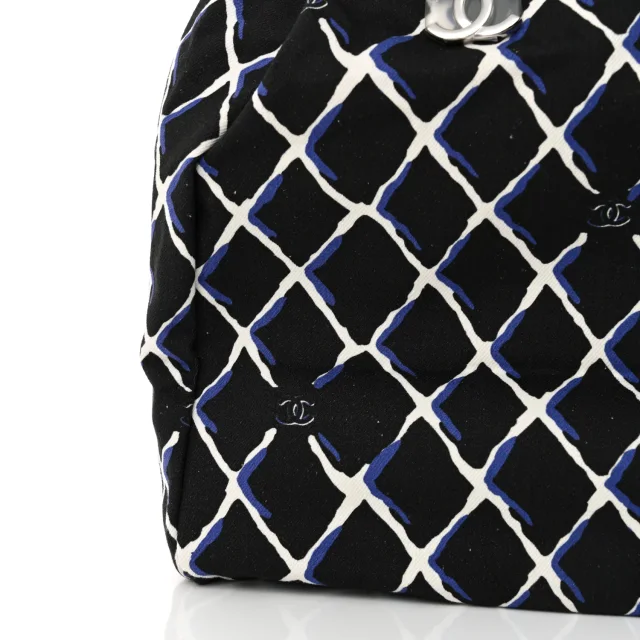 Chanel Printed Airline Drawstring Bag Black Blue in Black Canvas from FASHIONPHILE, photo 12 of 12