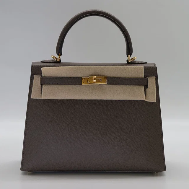 Hermès Kelly25 Etain Epsom GHW K in Taupe Epsom leather from Luxury Promise