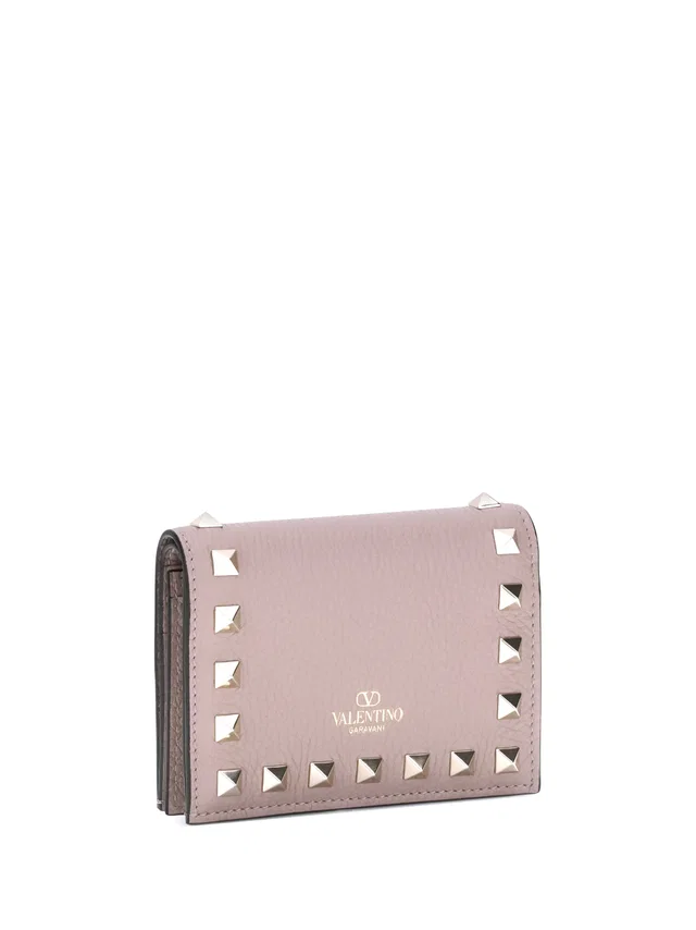 Valentino Garavani Rockstud Wallet — Pink Calf Leather & Purses in Pink Calfskin from HEWI