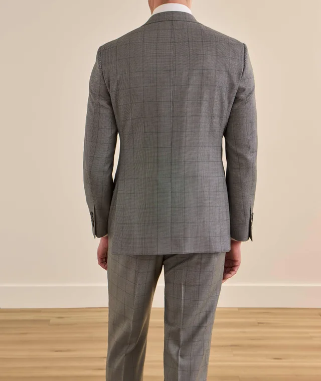 Samuelsohn Cosmo Birdseye Windowpane Wool Suit in Mid Grey, photo 3 of 4 from Harry Rosen