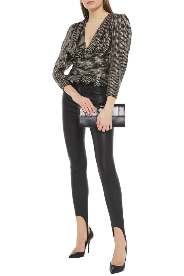 Iro Ciota Ruched Sequined Georgette Top in Black, photo 10 of 12 from THE OUTNET