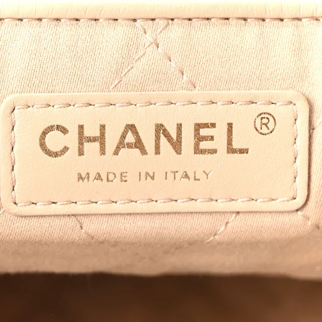 Shiny Calfskin Quilted Chanel 22 White in White Calfskin from FASHIONPHILE, photo 7 of 11