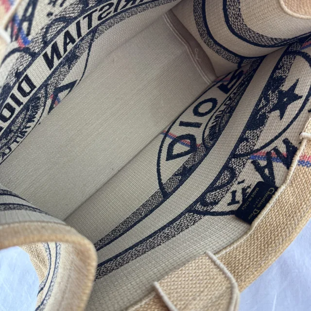 Dior Jute Canvas Medium Book Tote Bag in embroidered canvas from Reowned, photo 12 of 12