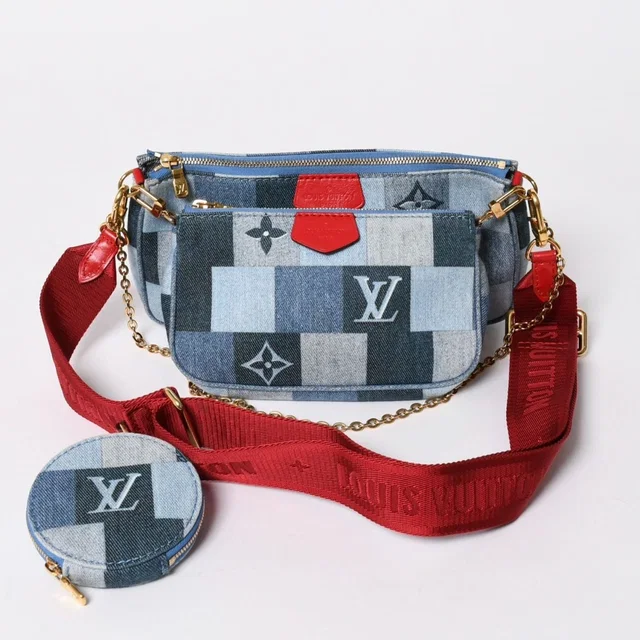 Louis Vuitton Multi Pochette Accessoires Pouch Denim Monogram in Denim from The Reluxe