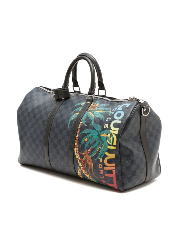 Louis Vuitton Damier Cobalt Keepall Bandoulière 45 Jungle Bag in Canvas from A Retro Tale, photo 2 of 8