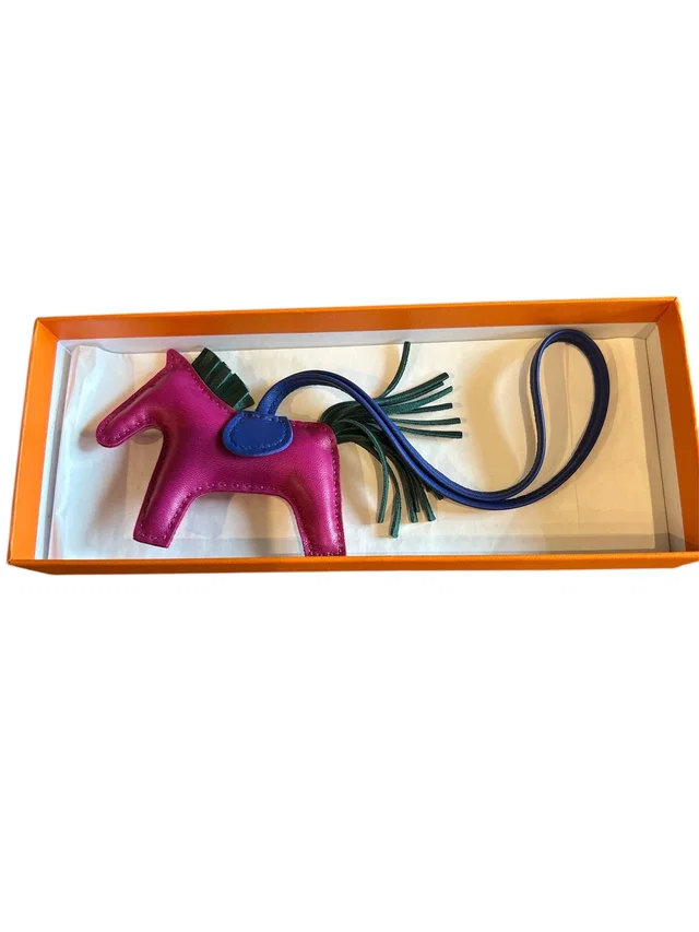Hermès Rodeo PM Bag Charm Dark Pink/Green/Blue in Blue from Luxury Promise