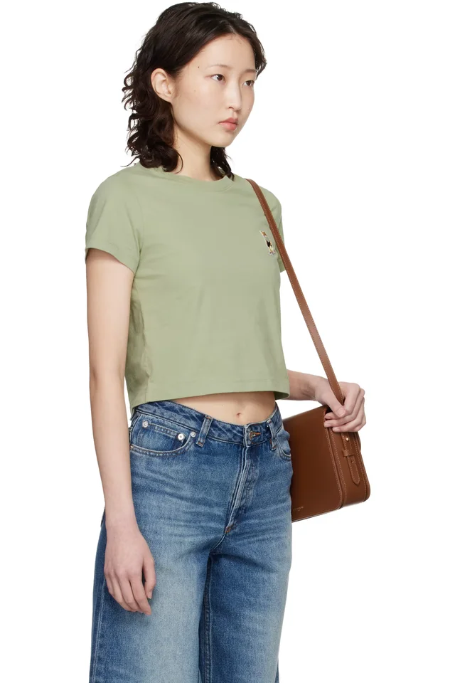 Maison Kitsuné Green Dressed Fox Baby T-shirt, photo 2 of 4 from SSENSE