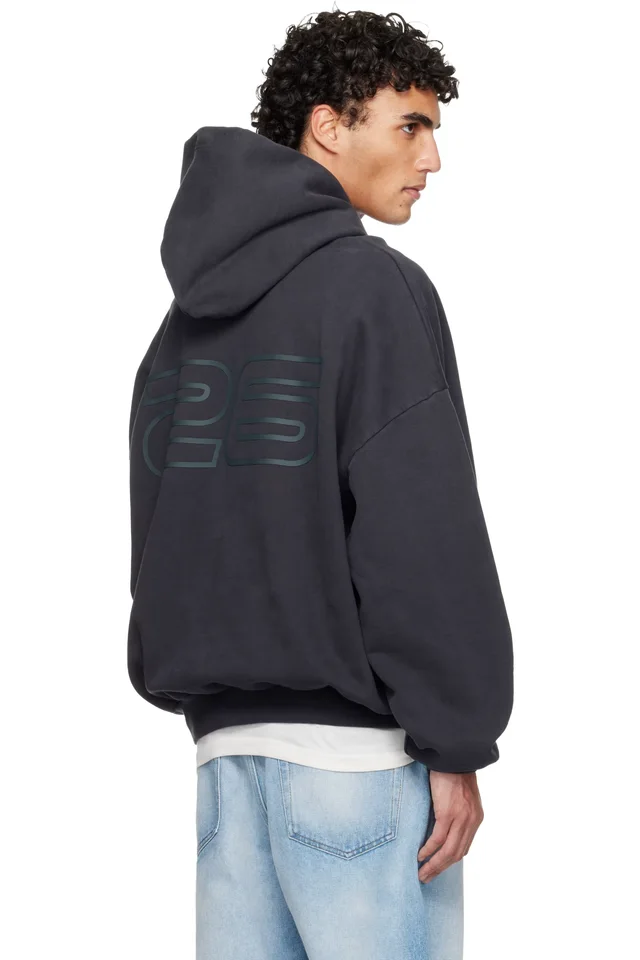 Fear of God ESSENTIALS Black Holiday Heavy Fleece 90s Hoodie, photo 3 of 4 from SSENSE