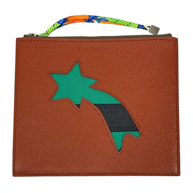 Hermès Petit h Flat Case Veau Epsom Veau Swift Pouch Mini Bag Brown in Brown Epsom leather from The Reluxe