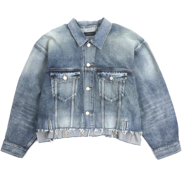 Balenciaga Deconstructed Panelled Denim Jacket in Denim from LuxUness