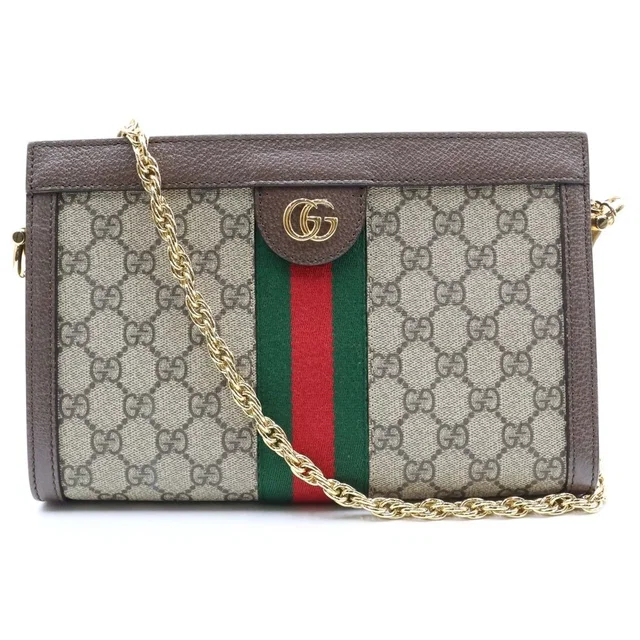 Gucci Ophidia GG Small Shoulder Bag Beige Brown in Brown from The Reluxe
